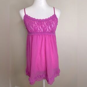 Hanky Panky Pink Lace Chemise Babydoll  Size Medium EUC